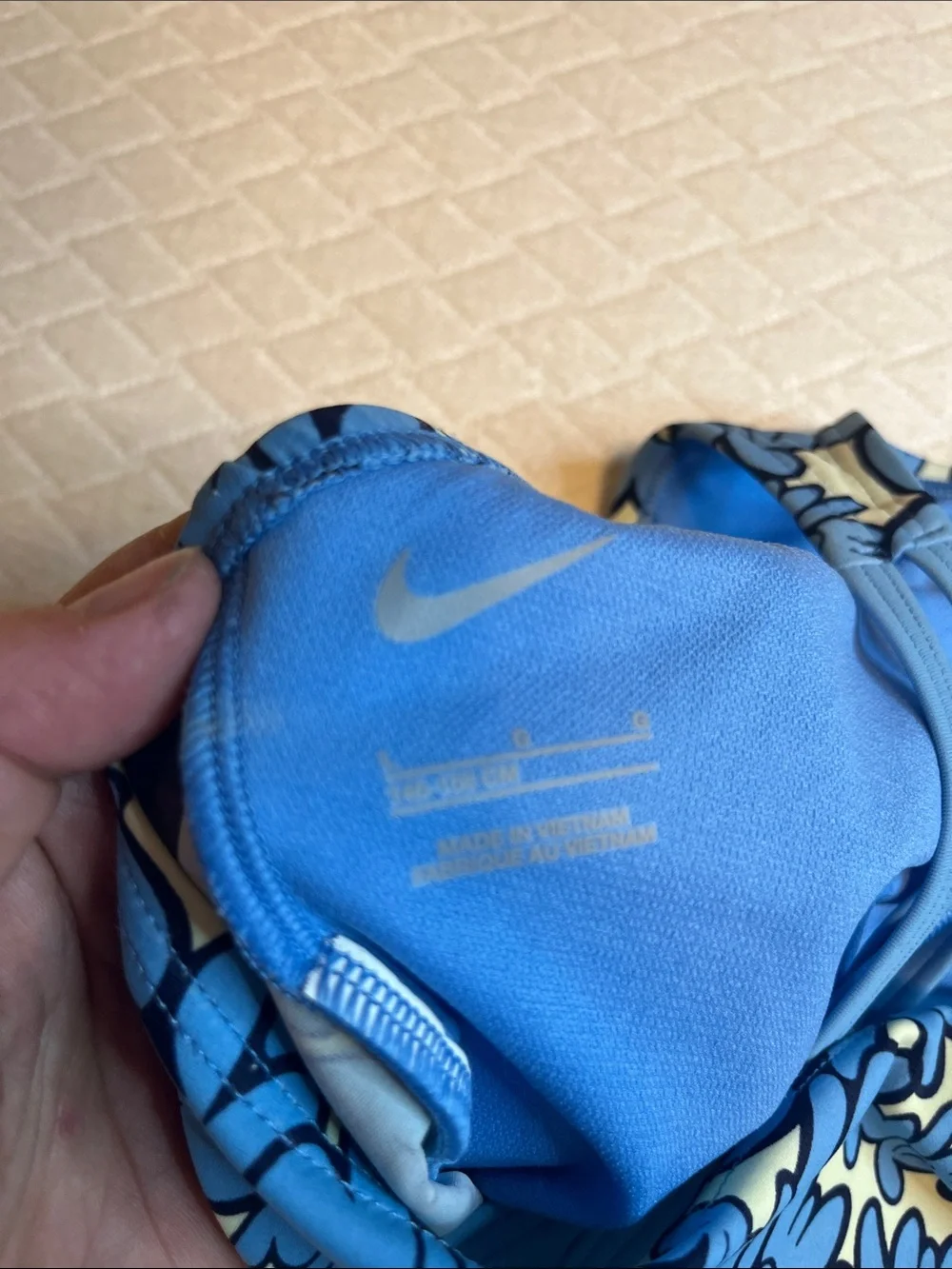 Nike Girls Blue all over bubble text Two-Piece Swim Set, youth L